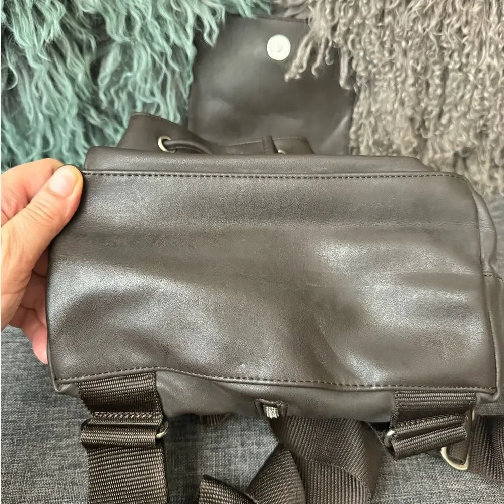 Y2K Esprit Vintage Faux Leather Drawstring Backpack